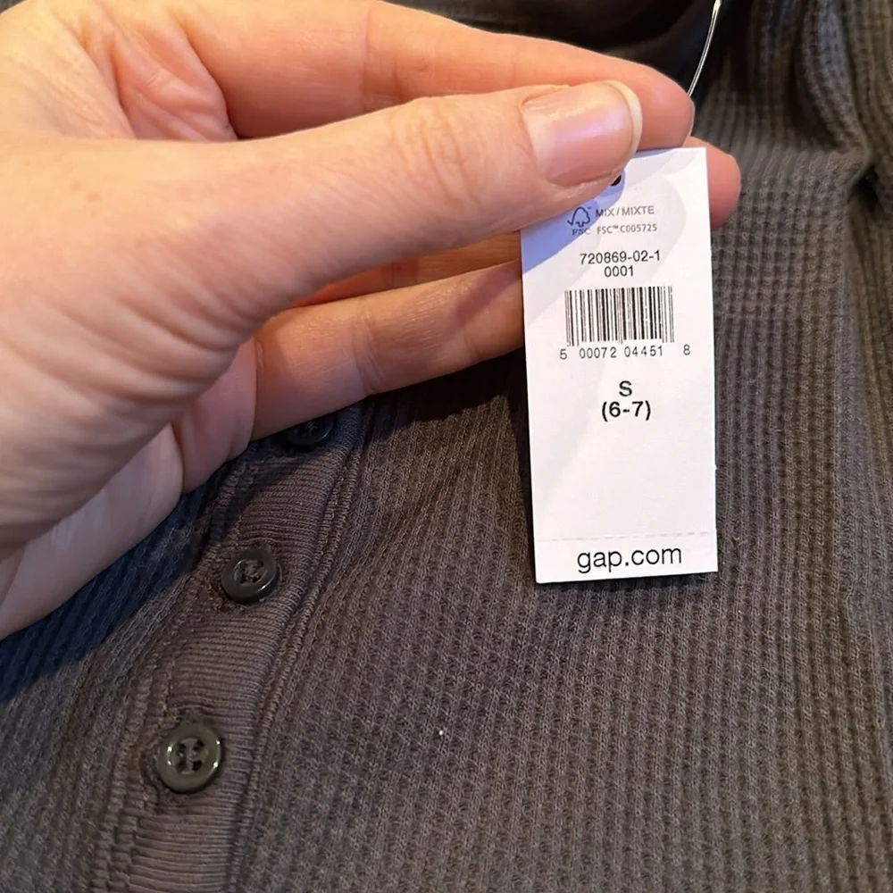 Graphite waffle Henley dress